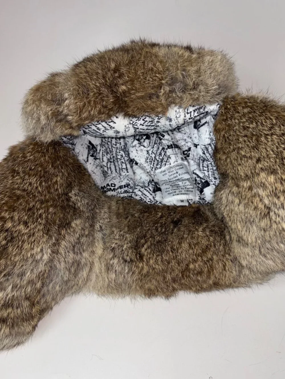 Mad Bomber Hat Trapper Waxed Cotton Mens M Khaki Tan Rabbit Fur Ear Flap Aviator